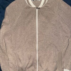 Brunello Cucinelli Tan Zip-Up Sweater